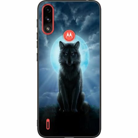 Motorola Moto E7i Power Svart Skal Wolf In The Dark