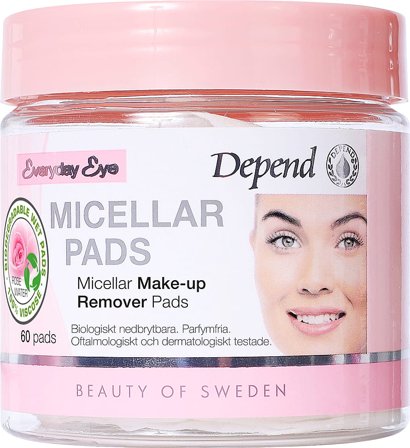 Depend Micellar Make-up Remover Pads 60 pcs, Skincare, Renseprodukter, Øjenmakeupfjerner