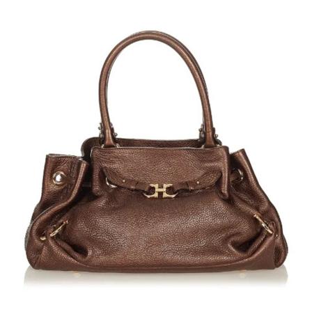 Salvatore Ferragamo Pre-owned, Pre-owned Leather totes Bruin, Dames, Maat:ONE Size,metallic