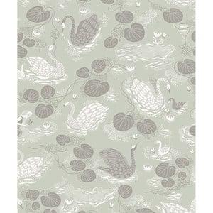 Littlephant Dusty Blue Swans Wallpaper One Size - Home accessories - One size - Green