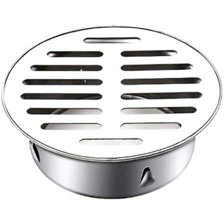 Rustfrit stål gulvafløb, rundt anti-blokerende gulvafløb til balkon, gulvafløbsdæksel (110 mm flad mund)