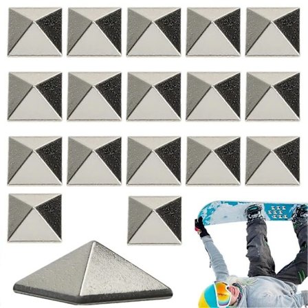 Stomp Pads 18 kpl Liukueste Pyramid Spike -pitopäällysteet lumilautaan ja suksiin itseliimautuvalla hopealla (FMY)