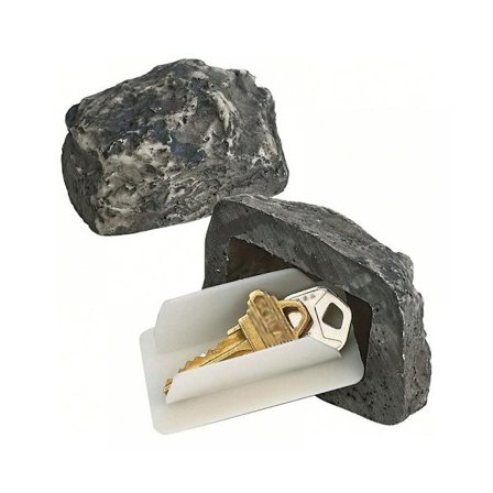 Falsk Sten Nyckelgömma för Utomhusbruk i Trädgården, Realistisk Utseende Simulering Liten Sten Dekor med Säker Förvaringslösning, Vindtät Vattentät