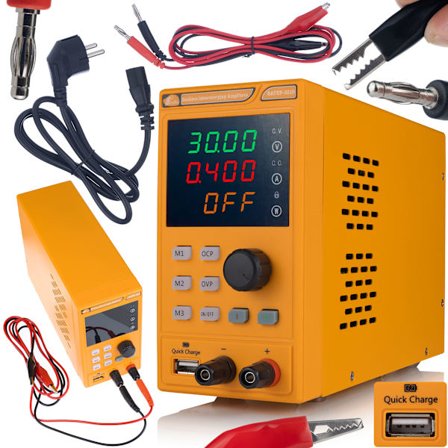 Laboratorieforsyning AmpForce RAFEP-3210 – Justerbar 0-32V 10A | LCD Skærm | USB Quick Charge