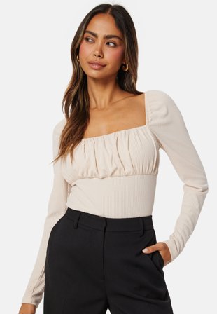 BUBBLEROOM Square Neck Long Sleeve Top Klær