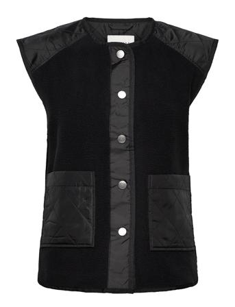 Onllindsey Teddy Mix Waistcoat Cc Otw Vests Quilted Vests Musta ONLY