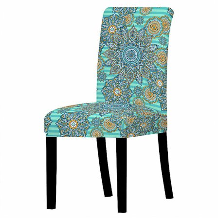 Sæt med 4 stolbetræk, aftageligt stolbetræk til spisestuestole