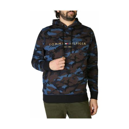 Tommy Hilfiger Hoodie Mw0Mw24151 Blå, Herre, Størrelse: S