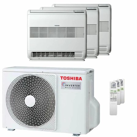 Condizionatore Toshiba Console J2 trial split 9000+9000+9000 BTU inverter A+++ unità esterna 5.2 kW