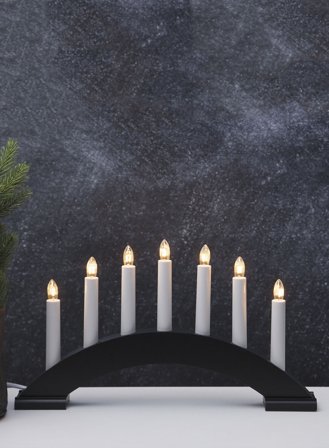 Adventsstake Bea 7-lys - sort