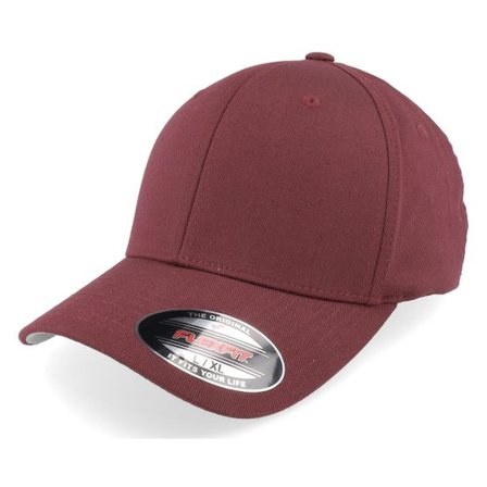 Flexfit - Röd flexfit Keps - Wooly Combed Maroon Flexfit @ Hatstore