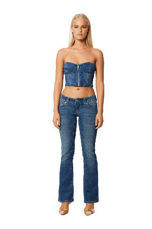 Abrand 00 Super Low Kick Petra Mid Vintage Indigo Jeans Dam Blå 23