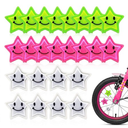 24 st Cykel Ekrar, Färgglada Cykel Ekrar Barncykel Säkerhetstillbehör, Ekrar Reflekterande Stjärnor Cykel Säkerhetsekrar