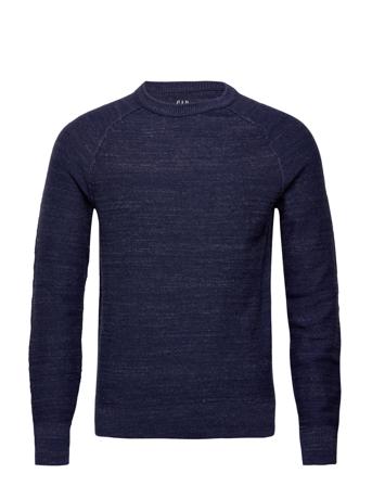 Slub Cotton Raglan Crewneck Sweater Navy GAP