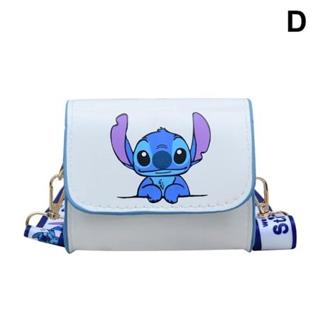 Stitch Messenger Veske Tegneserie Søte Jenter PU Lær Underarms Mini Veske Tote Mote Kvinner
