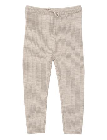 Merino Classic Rib Leggings W. Drawstrings Bottoms Leggings Beige Copenhagen Colors