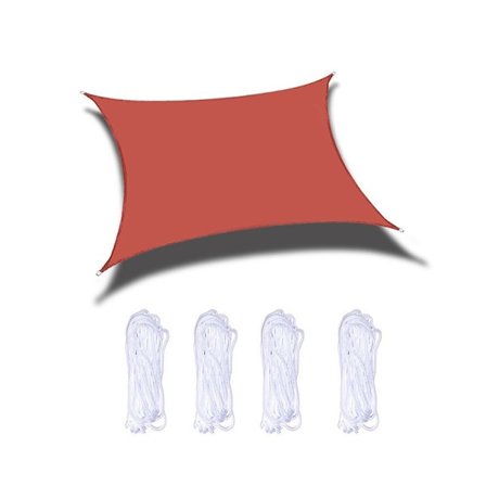 Suorakulmainen aurinkopurje 4 x 6 m aurinkokangas aurinkokatos terrakotan tiili