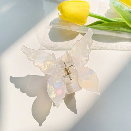 Butterfly Hårklämmor Hår Gripande VIT