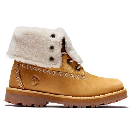 Timberland Kid's Courma Shearling Roll Top Children lined boots Beige 38