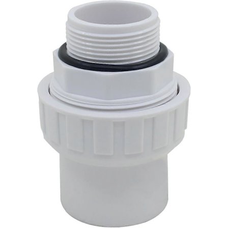 PVC blandet unionkobling for skruing og liming, gjenget PVC-ende, trykkmuffe, pumpe sandfilter, svømmebasseng O-ring