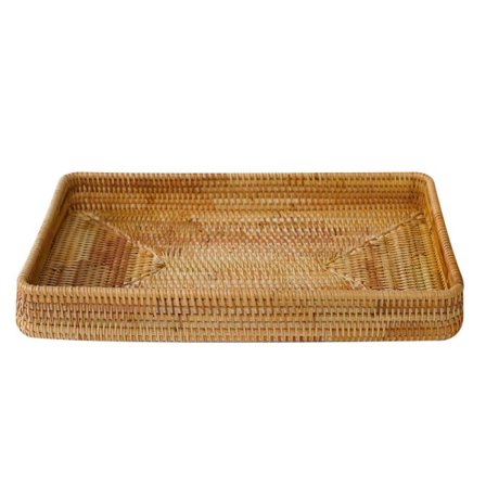 Rattan badrum fåfänga bricka toalett tank korg pappershållare räkna