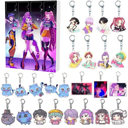 K-pop Demon Hunters Akryl Adventskalender Sett - 24 dagers overraskelsesgavepakke for fans og barn