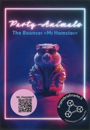 Liechtenstein - Party Animals - Udsmideren Hr. Hamster - Kryptofrimærke