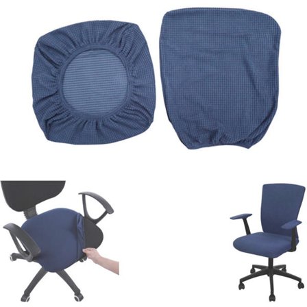 1 sett - Elastisk kontorstoldeksel - Vaskbart - Beskytter setet - Marineblå - 38-48 cm