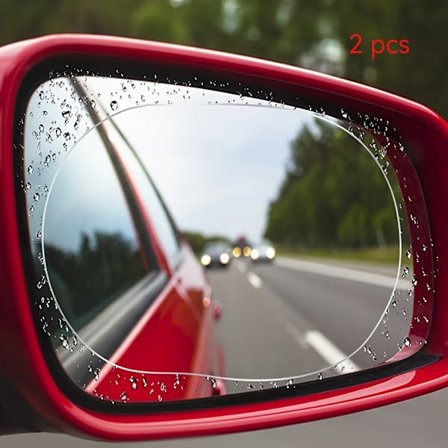 Et sæt med 2 PVC Anti-dug Spejl Beskyttelsesfilmsklistermærker