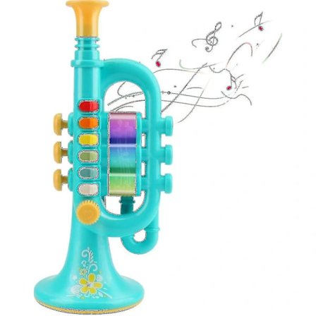 Cestmall Trumpetleksaker, Horn Trumpet med Musik Bärbar Trumpet för Barn Leksak Plasttrumpet med Munstycke