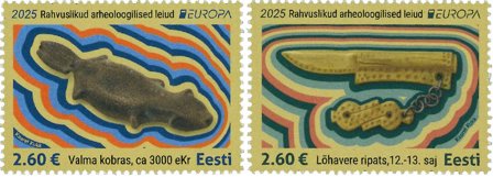 Estland - EUROPA 2025 Nationale arkæoligiske opdagelser - Postfrisk sæt 2v