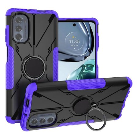 Kickstand-cover med magnetisk plade til Motorola Moto G62 5G - Lilla