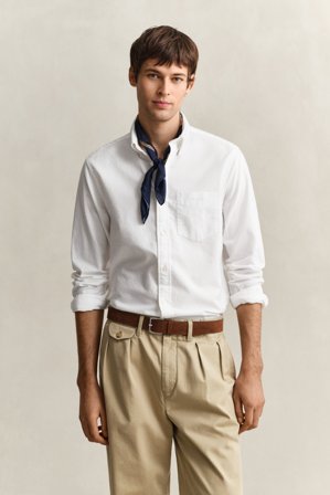 GANT Herren Dobby Classic Oxford-Hemd (XXL) Weiß