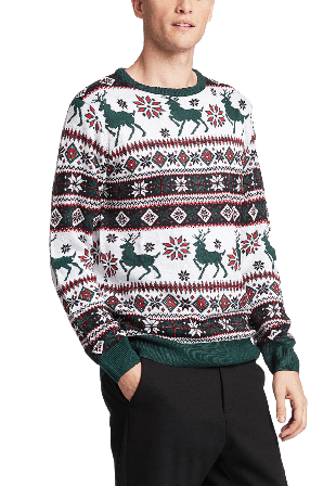 Lindbergh Christmas Knit Stickat Herr Vit XL