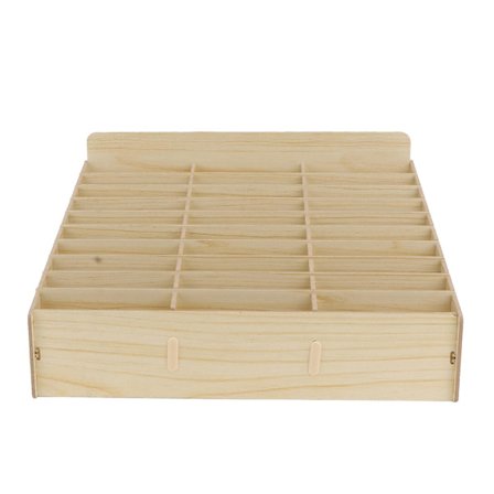 1 mobiltelefonadministrationsboks i træ med flere rum til opbevaring af mobiltelefoner (30 rum) (31,5 x 23,5 cm, khaki-farvet)