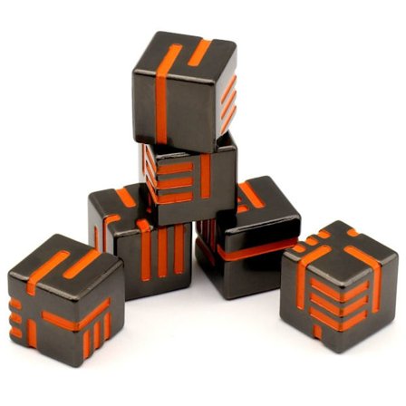 D6 set 6-sidiga tärningar ORANGE