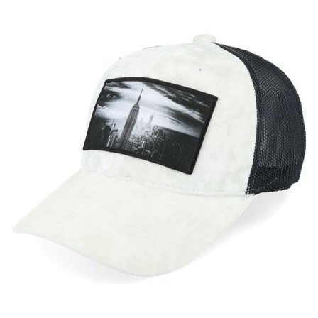 Calza Pennello - Vit trucker Keps - Kids New York Skyscraper Velvet White/Black @ Hatstore