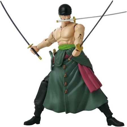 Figurine Anime Helte - BANDAI - One Piece Zoro Stil 3 sværd 17 cm - 16 led punkter