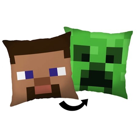 Minecraft Pude med Steve & Creeper - 40x40 cm