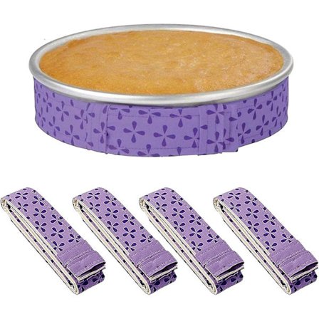 4-delt Bake Even Strip, kakeform fuktighetsstrips, superabsorberende tykk bomull, kakestriper for baking, kakeformstrips
