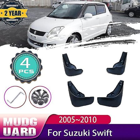 4 stk. Bil Støtfangere For Suzuki Swift 2005~2010 Rs413 413d 415 Front Bakre Støtfangere Mudflap Flaps Fender Bil Tilbehør