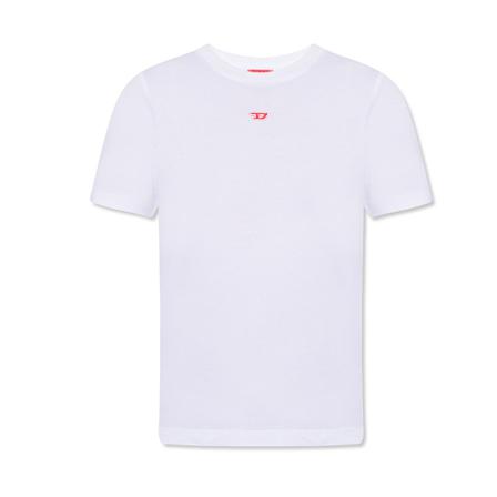 Diesel, T-Reg-D T-shirt Wit, Dames, Maat:XL,Katoen