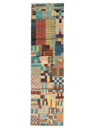 Noué À La Main Berbère Colourful Tapis 78X286 De Laine Marron/Vert Petit