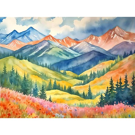 Diamantkunst-sæt med bjerglandskab til voksne, landskab fuld rund boremaskine diamantmaleri til begyndere, DIY blomster diamantmaleri gave til 