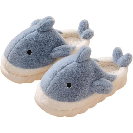 linci Tegneserie Giraf Bomuldssko, Vinter Indendørs Udendørs Hjemmesko til Kvinder Haj (Blå) 7 US Dame/6 US Herre