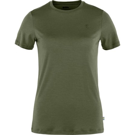 Fjällräven Women's Abisko Wool Short Sleeves T-Shirt in Laurel Green, Wolle | Size: Large