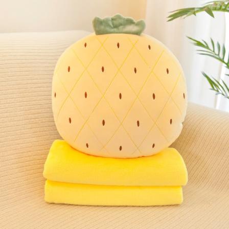 Mjuk komfort filt Kudde Quilt Dubbel användning Ryggstöd Kudde Nap Airable Cover Minikudde Handvärmekudde Pineapple 110*190cm