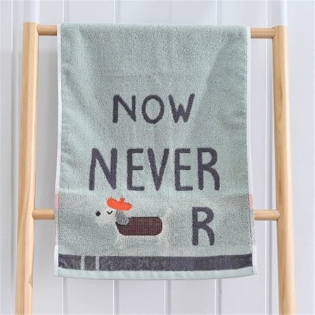 1 st mjuk absorberande bomullshandduk bokstavstryck 120g vuxen ansikte