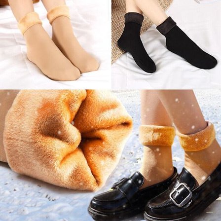 2pairs Women Fluffy Fleece Socks Wool Soft Floor Sock Thermal Snow Thicken Winter Warm
