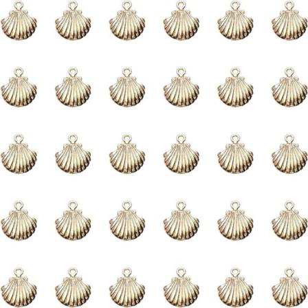 100 kpl Ocean eläinteema Mini Golden Shell Charms kampasimpukka DIY